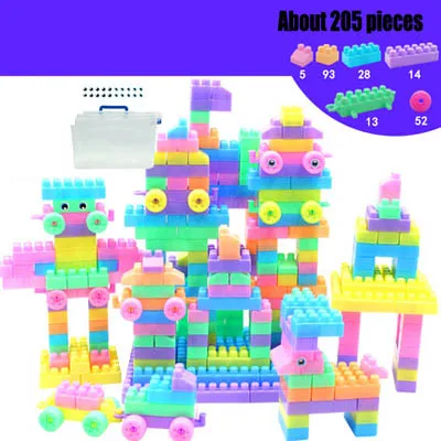 MYHOESWD 405 шт., Детские креативные строительные игрушки для детей, блочные игрушки для детей, Пластиковые Соединительные блоки, развивающие игрушки для детского сада - Цвет: 1