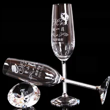 2 шт Свадебные бокалы es персонализированные флейты для шампанского Хрустальные Вечерние бокалы для подарков