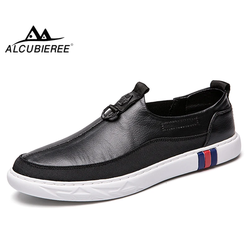 ALCUBIEREE/Лидер продаж 2019 года, мужская повседневная обувь, лоферы из натуральной кожи, мужская обувь на плоской подошве, спортивная обувь для