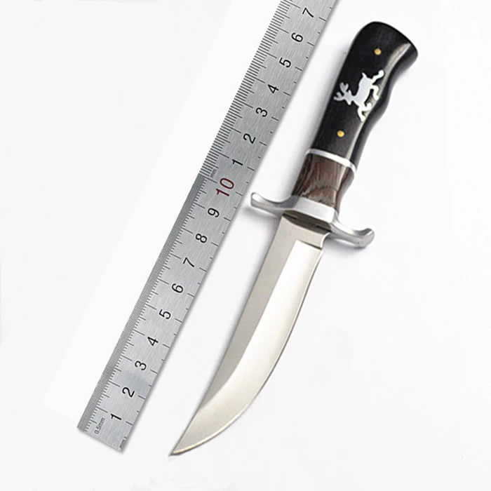 DuoClang нож с оленем 440C нож из нержавеющей стали с фиксированным лезвием нескользящий дизайн деревянная ручка ножи для выживания на открытом воздухе нейлоновая оболочка