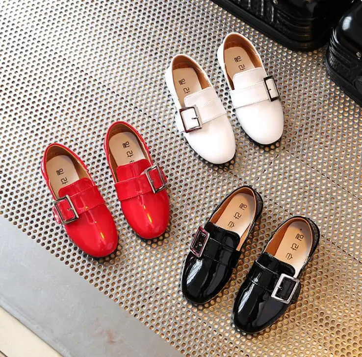 

2019 spring new children's single shoes girls shallow mouth leather shoes kids soft bottom patent leather princess dance shoes