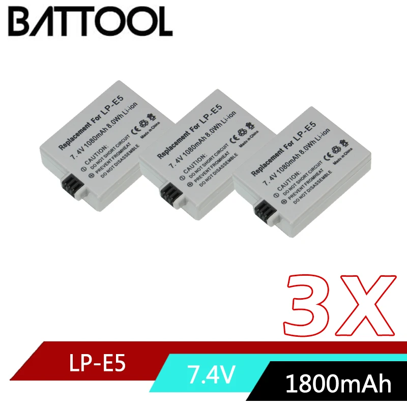 7.4V 1800mAh LP E5 LPE5 LP E5 Camera Battery for Canon EOS Rebel XS