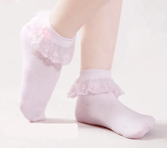 Cotton Girls socks Kids Children Jolie Fille White Lace short girls