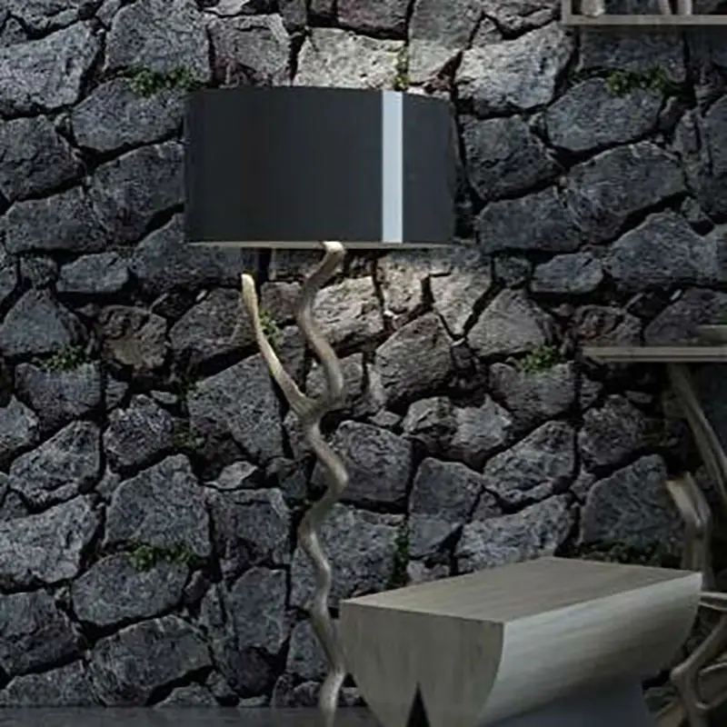 Thick Pvc Vinyl Vintage Rustic 3d Textured Effect Stacked Stone