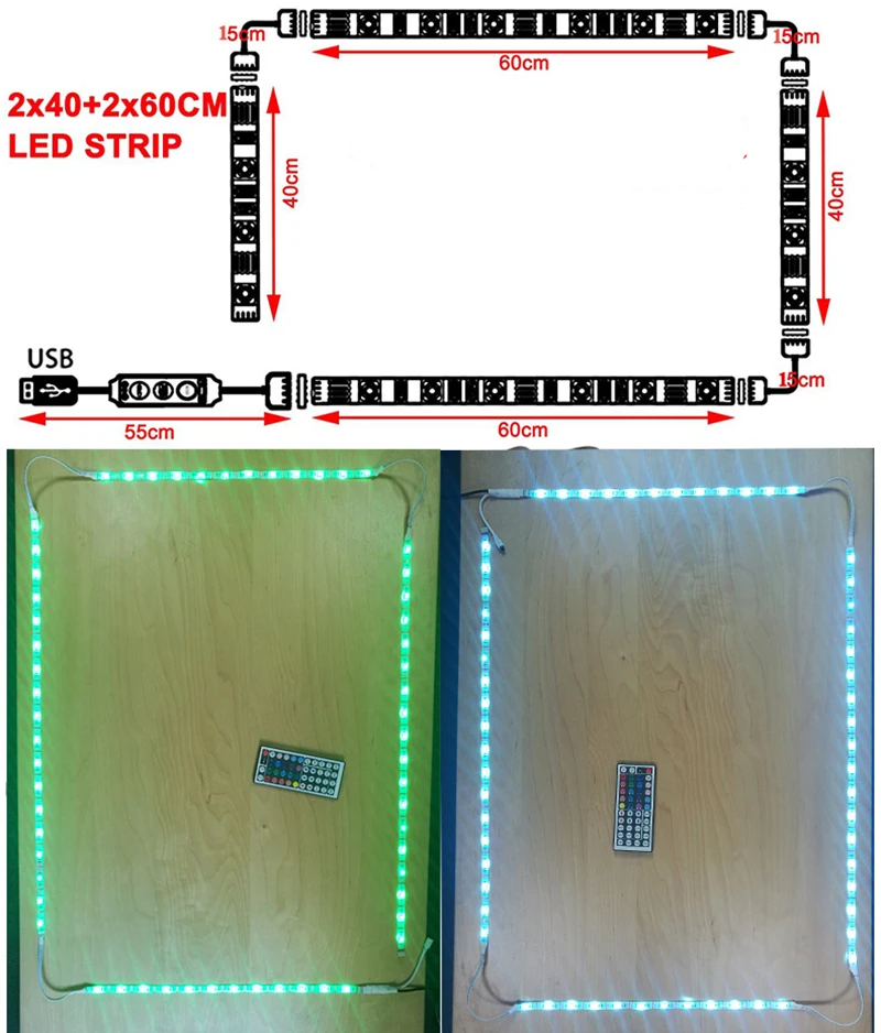 USB Светодиодная лента RGB Водонепроницаемый ТВ фоновое освещение 5050 излучающая Диодная лента светодиодный светильник лента контроллер