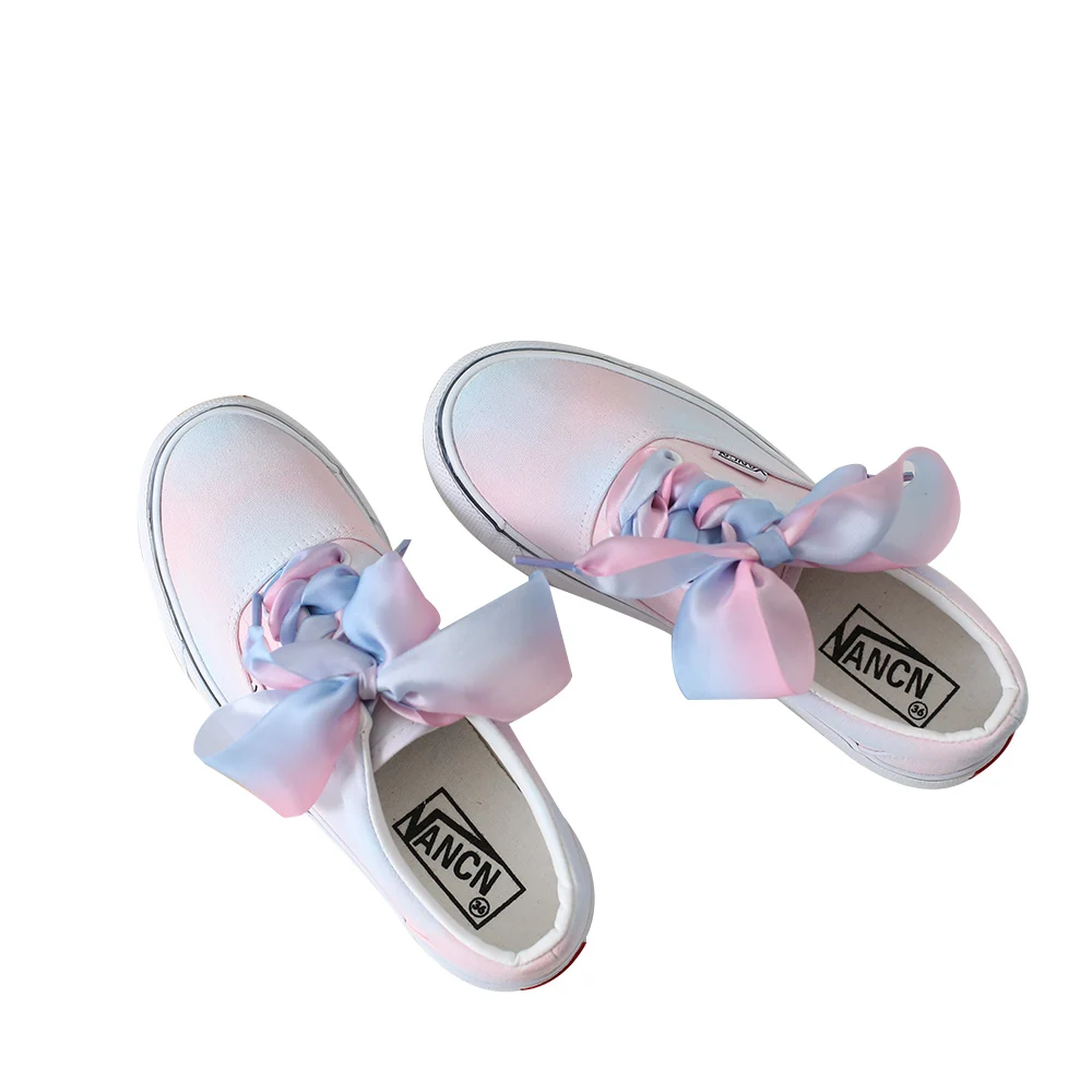 

Dream ribbon shallow mouth ins wind ullzang canvas shoes sports shoes student casual flat shoes