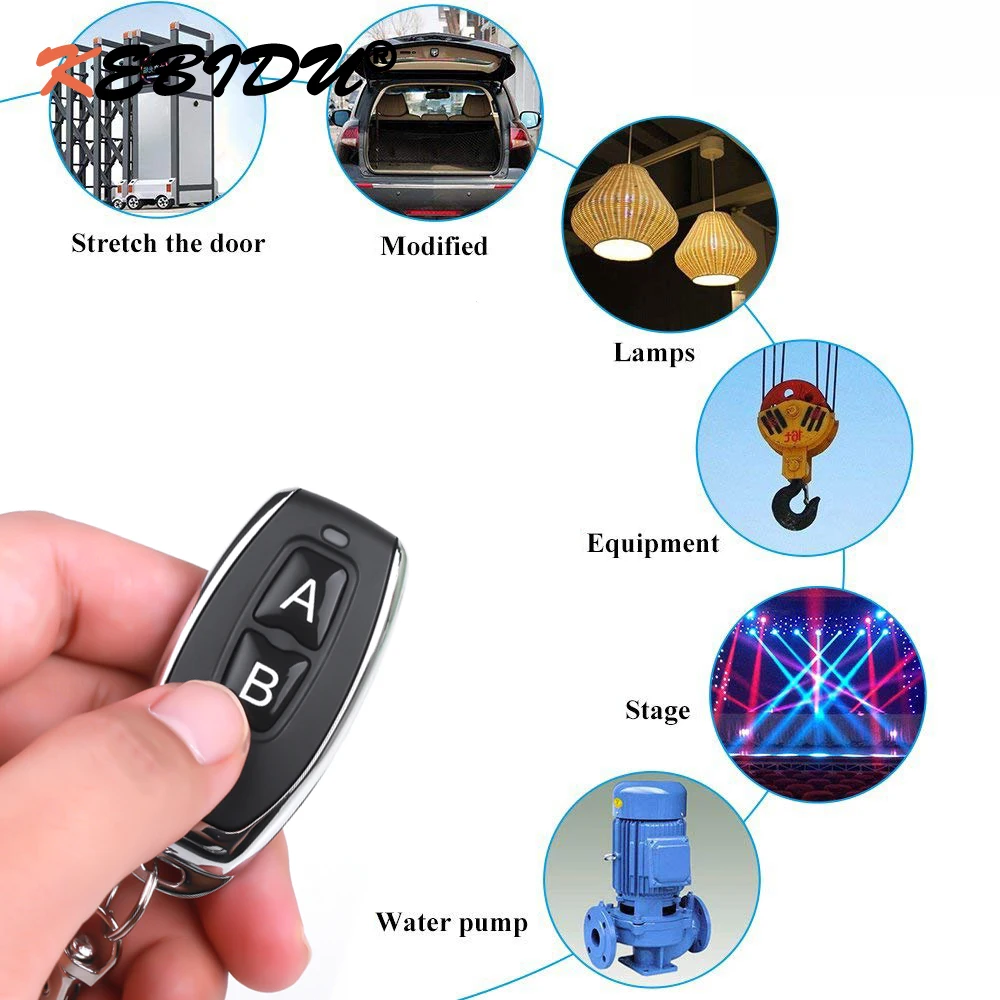 

kebidu 1Pc RF Transmitter 433 Mhz Remote Controls with Universal Wireless Remote Control Switch DC 12V 1CH relay Receiver Module