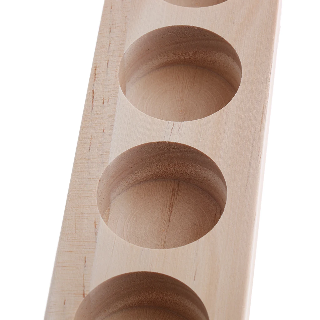 2x Natural Wood Essential Oils Massage Oils Perfume Cosmetic Makeup Display Stand 6 Holes