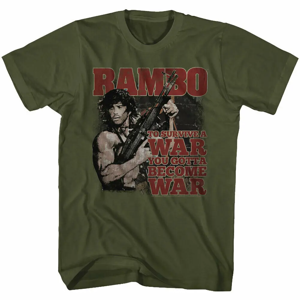 

Rambo Become War Licensed Adult T-Shirt