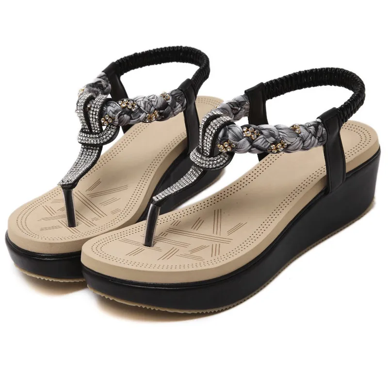 BEYARNE/Новая Летняя женская обувь; богемные Модные женские сандалии удобные повседневные женские сандалии для банкета Размеры 35-40