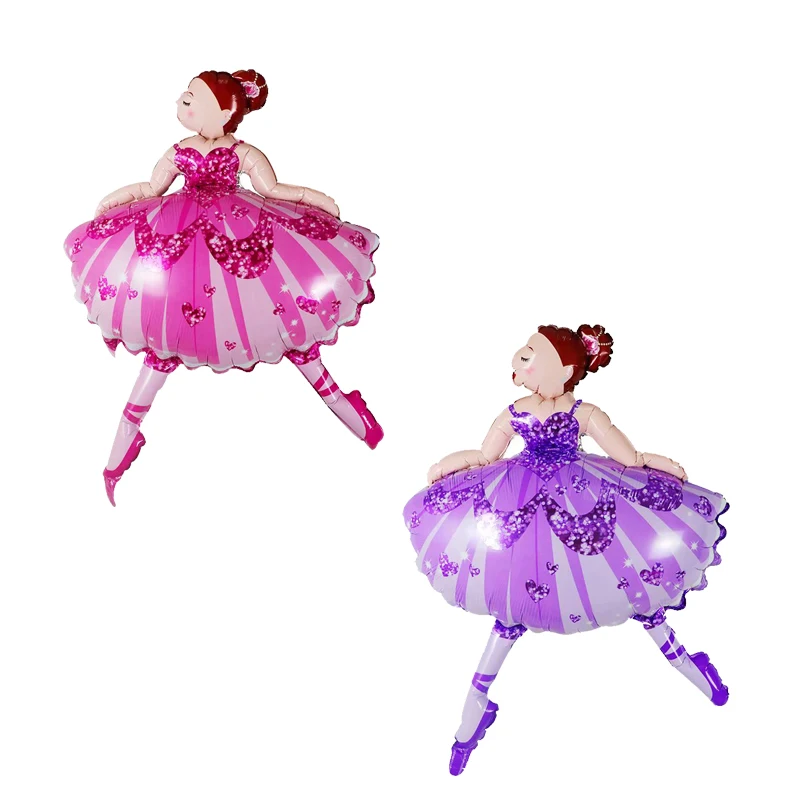 

1pc 104*65cm Sparkles Ballerina Ballet Dancer Girls Foil Helium Balloons Girl's Happy Birthday Party Decorations Supplies Globos