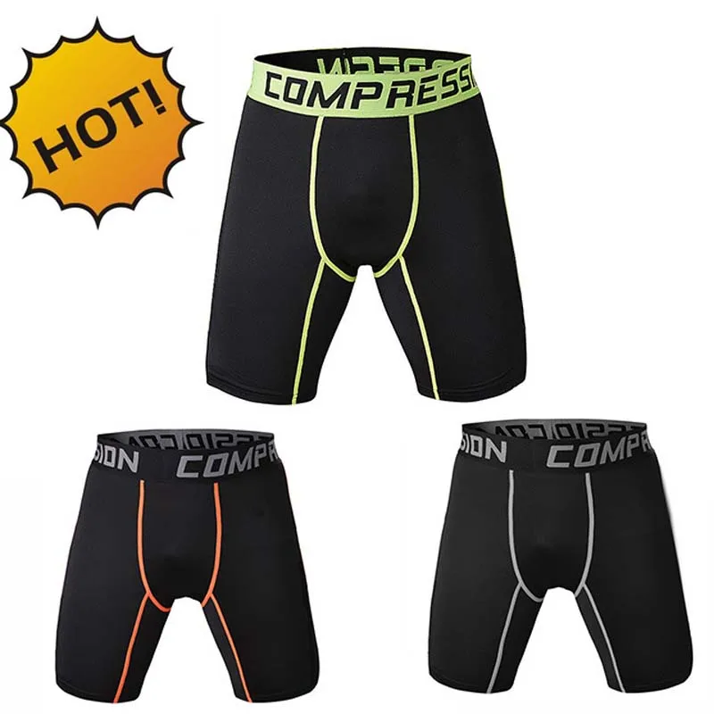 NEW 2019 Summer Active high stretch Casual compression bodybuilding sweat breathable skinny tights quick dry Men Safety shorts