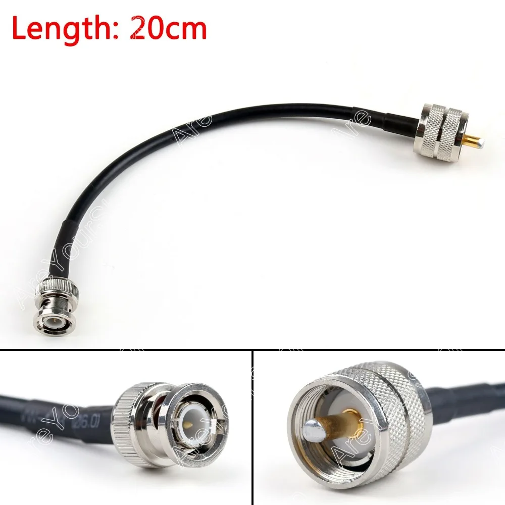 

Areyourshop Sale 20cm RG58 Cable PL259 UHF Male Plug To BNC Male Straight Crimp Coax Pigtail 8in Mi