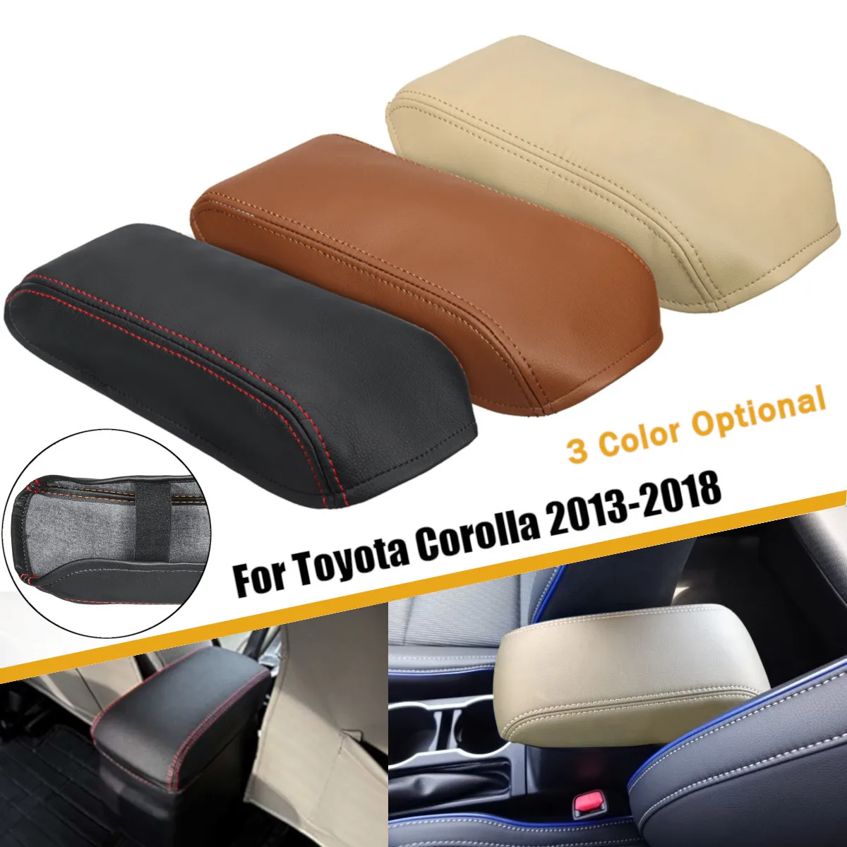 

Car Center Armrest Cover Protection Fiber Leather Central Box for Toyota Corolla 2013-2018 Car Styling Interior Accessories