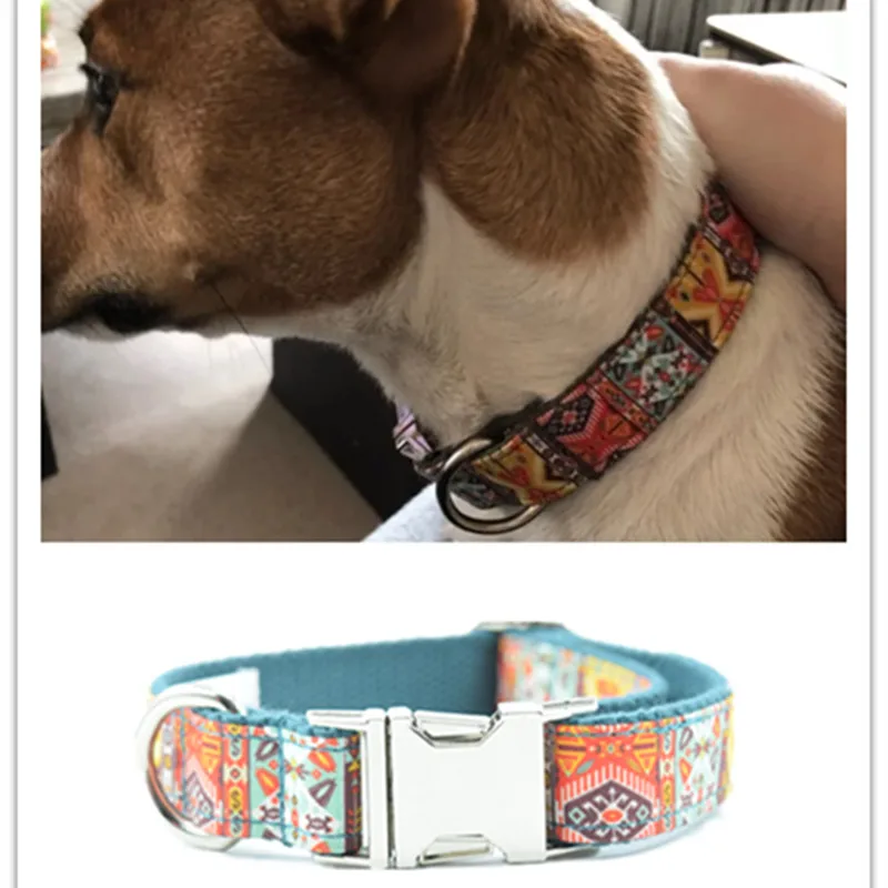 Buy Personalized dog ID collar leash small medium big dogs print collars