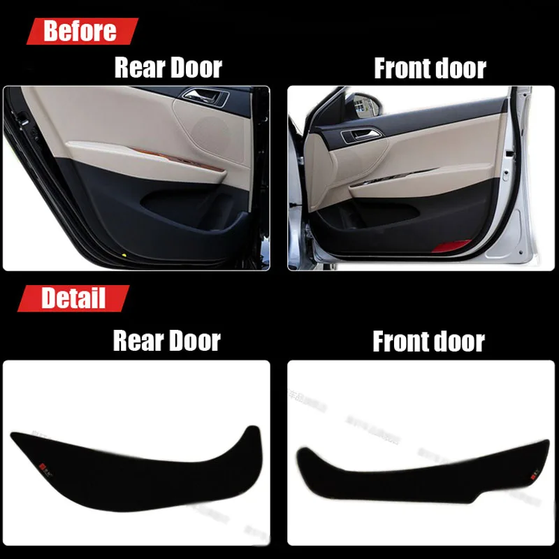 

4pcs Fabric Door Protection Mats Anti-kick Decorative Pads For Hyundai Mistra