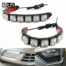 JURUS 2Pcs Car LED 12V Daytime Running Lights Flowing Light White Turn Signal Light Amber Flexible Led Strip Bar DRL Car-Styling