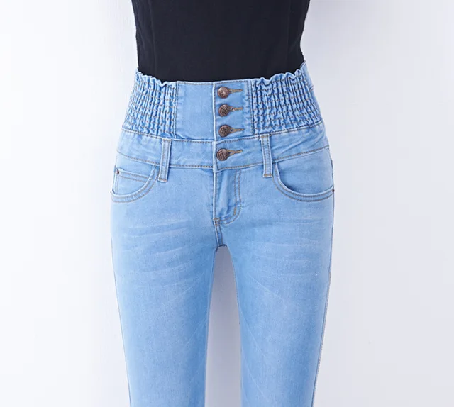 100Kg Plus Size High Waisted Stretchy Jeans for Women 40 Waist Elastic