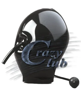 Латексная черная надувная маска Crazy club|latex black|latex saleslatex club |