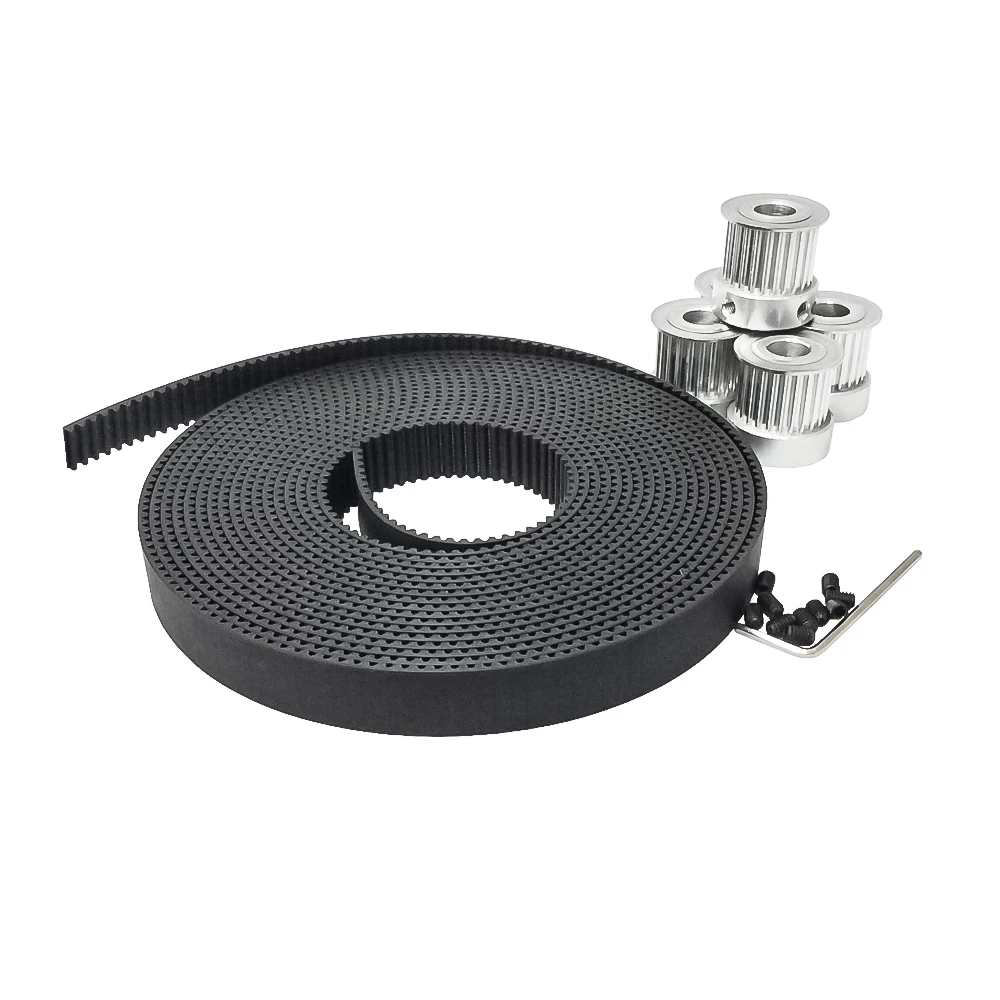 

HTD 3M Open Ended Timing Belt Length 5 Meters Width 15mm and 5PCS 15 16 18 Teeth Pulley Pitch 3mm for 3D Transmission Parts