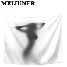 Meijuner Sexy Women Shadow Wall Tapestry Window Decor Printing Polyester Fabric Beach Towel Wall Hanging Tapestry For Home MJ136 beach style polyester fabric wall hanging tapestry