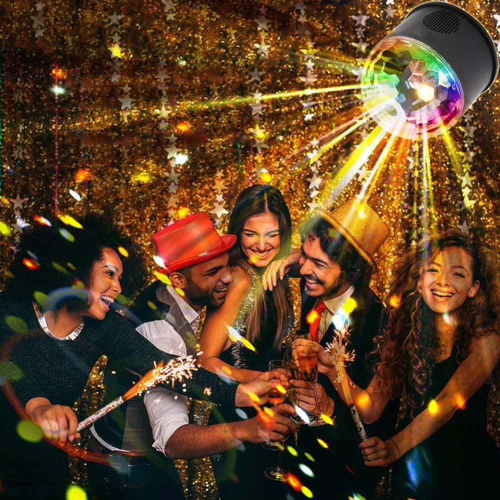 Диско-шар огни 9 цветов Звук Активированный кристалл магический шар огни DJ свет для Хэллоуина Рождество бар караоке клуб свадьба
