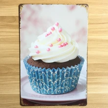 Мусс кекс металла плакат для домашнего торта магазин настенное украшение, торт, металлический знак wall art висит декор 30x20 см