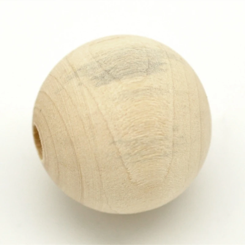 DoreenBeads 30 шт. натуральный цвет мяч деревянные разделительные бусины 25 мм(") Диаметр. Размер отверстия 5 мм(1/") Аксессуары для ювелирных изделий оптом