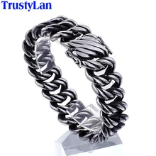 TrustyLan, твердый, нержавеющая сталь, 22 мм, широкий, тяжелый, мужской браслет-цепочка, панк-рок, мужские браслеты и браслеты,, байкерские ювелирные изделия