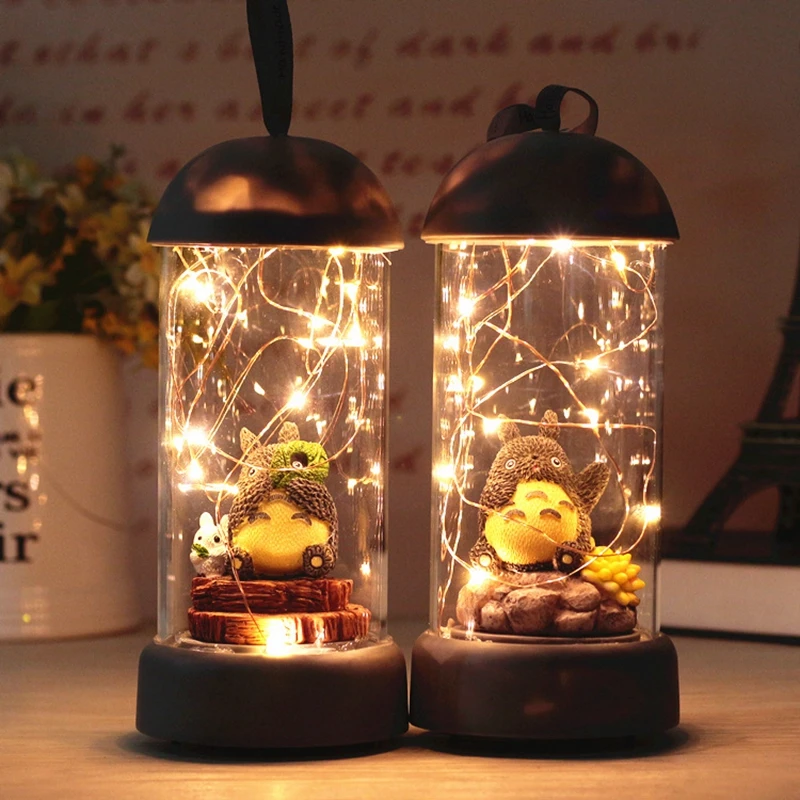 Resin Home Craft Totoro Night Light Figurine Creative Animal Resin Decorative Gifts Desktop