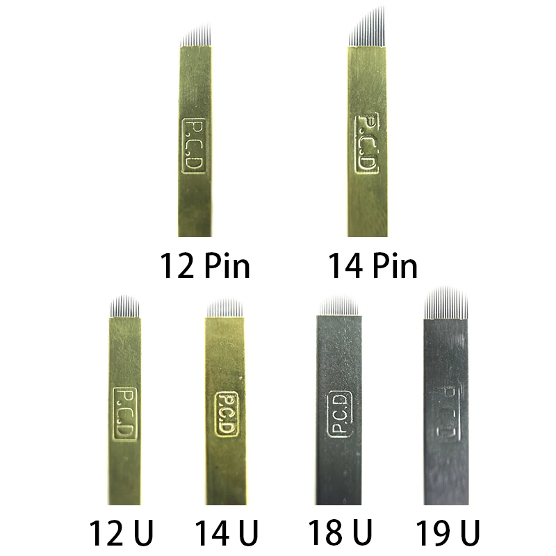 

10 pcs PCD 12/14/18/19 U Shape Tattoo Needles Microblading Needles Permanent Makeup Blades Manual Eyebrow Tattoo Curved Blade