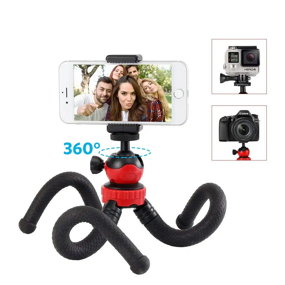 Flexible Camera Tripod for Gopro, SLR Camera, Canon, Nikon, 360 Ball Head Mini Portable Travel