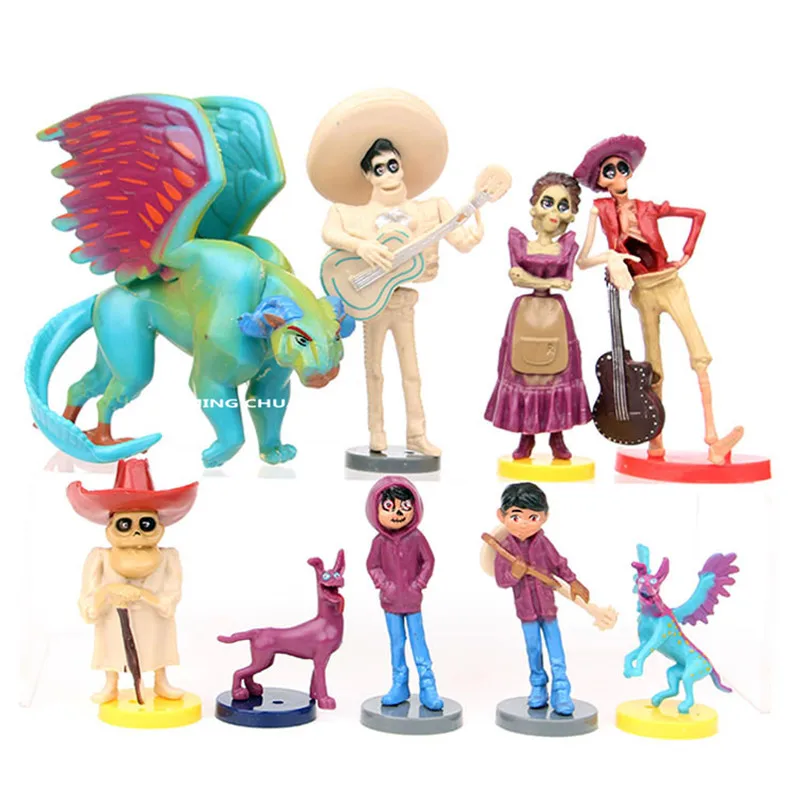 

9pcs/set Coco Riveras Miguel/Ernesto Pixar Miguel Hector Imelda Alebrije PVC Action Figure Collectible Toy OPP J15