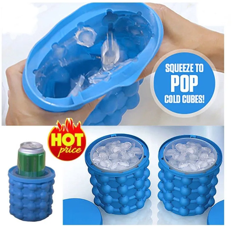 

Silicone Saving Ice Cube Maker Bucket Wine Ice Cooler Beer Cabinet Space Saving Kitchen Tools Drinking Whiskey Freeze