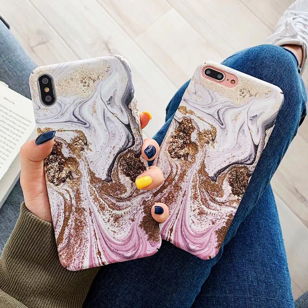 KIPX1093_4_JONSNOW Marble Pattern Phone Case for iPhone XS XR XS Max 7 8 Plus 6S 6 Plus Case Fashion All-inclusive PC Hard Back Cover Capa Fundas