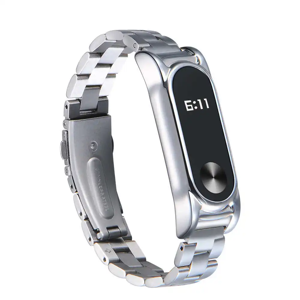 C Смарт-часы ремешок для Xiaomi Mi Band 2 из нержавеющей стали Роскошный Металлический Ультратонкий ремешок - Цвет: C