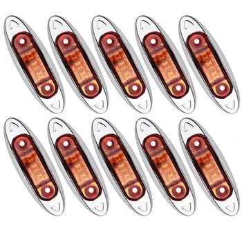 

Parts Side Marker Lights 10pcs Kit LED Set Clearance Truck Trailer Amber Lamps Luminous
