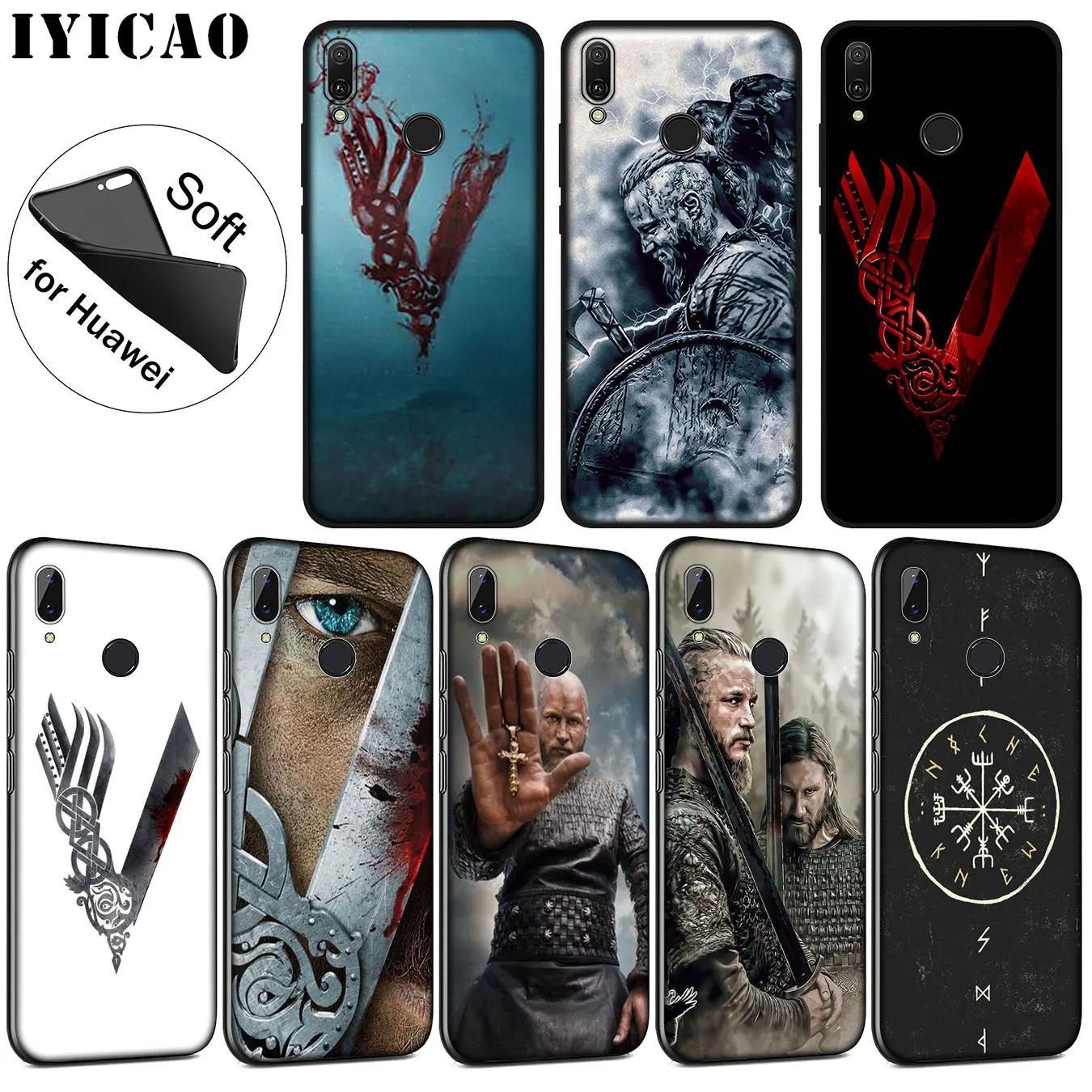IYICAO Vikings Series милый мягкий силиконовый чехол для Huawei P30 P20 Pro P10 P9 P8 Lite Mini 2017 2016 2015 P smart