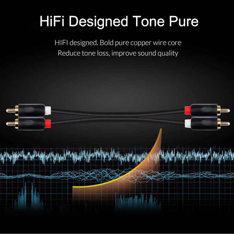 EGRINCY 2RCA To 2 RCA Male To Male Audio Cable Gold-Plated 2RCA R/L Audio Cable For Quad 405 Home Theater TV Amplifier Sound Box EGRINCY 2RCA To 2 RCA Male To Male Audio Cable Gold-Plated 2RCA R/L Audio Cable For Quad 405 Home Theater TV Amplifier Sound Box