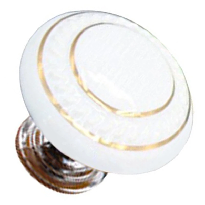 

JFBL Hot 1 Pair White Ceramic Cabinet Door Cupboard Drawer Handle Pull Knobs with Gold Circles