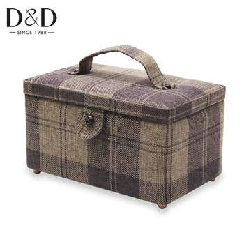 

D&D Fabric Box Sewing Kit Basket Needle Tape Scissors Multifunction Sewing Accessories Tools Storage Box New Year Gifts