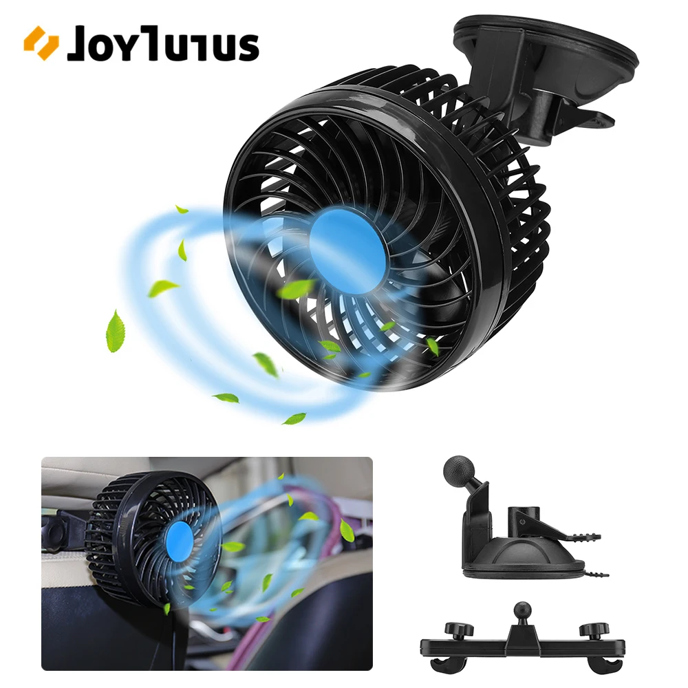 

12V Car Fan Dual Purpose Front and Rear Seat Portable 360 Degree Rotatable Cooling Vehicle Mute Fan