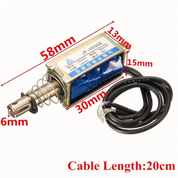  Excellway? DC 12V 5N/10mm Push Pull Open Frame Mini Valve Solenoid Actuator Electromagnet