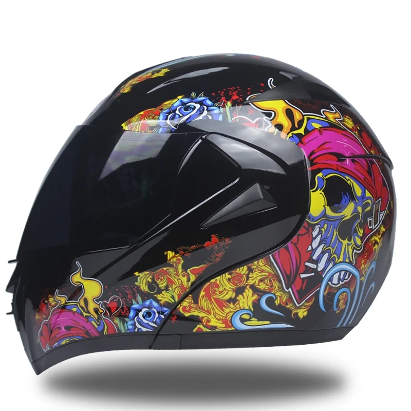 Высокое качество Новая мода флип-ап мотоциклетный шлем двойной козырек система полный шлем подходит для мужчин женщин s m l xl - Цвет: b8