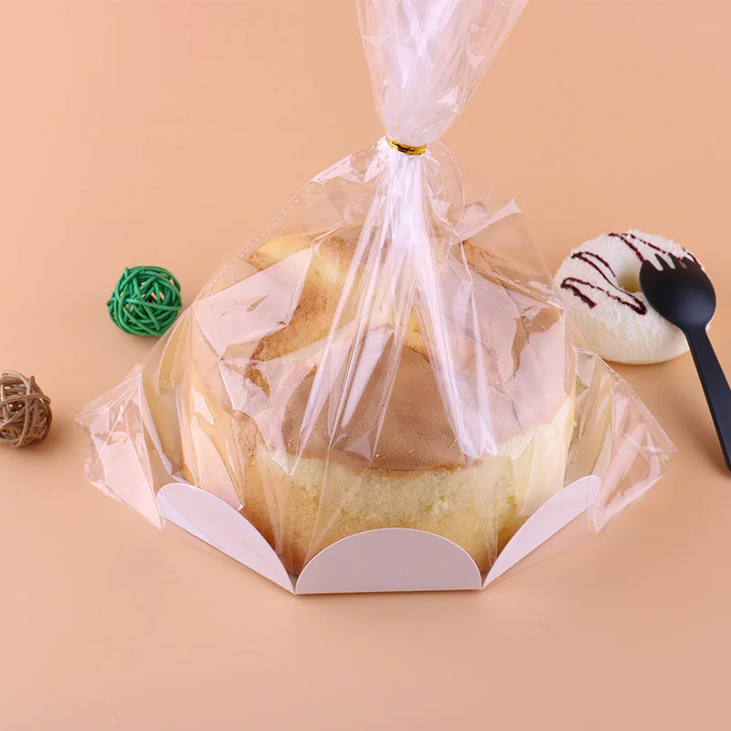 Buy 50set Clear Plastic Bag Paper Pad Bakery Cake