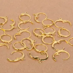 20 шт. ювелирные изделия компоненты Подлинная золото ручной работы бусины выводы крючки для серьг Leverback застежки-крючки для серег