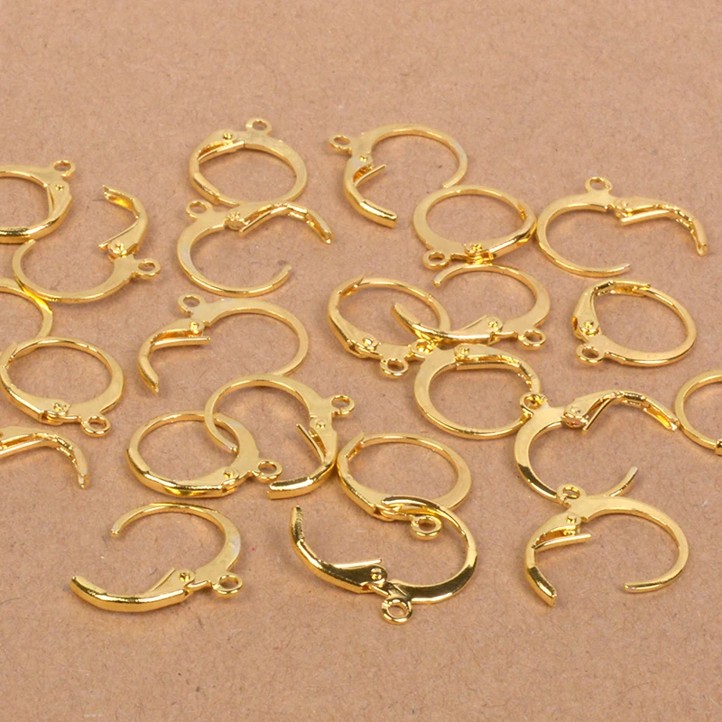 

20PCS Jewellery Components Genuine Gold Handmade Beadings Findings Earring Hooks Leverback Earwire Fittings