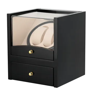 

2+2 Storage Winding Box for Automatic Mechanical Watch Motor Boxes Luxury Watch Winders with US/UK/AU/EU Plug