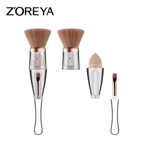 4 многофункционального макияжа Borstel Roestvrij Staal Telescope Handvat Rayon Borstel Houten Make-up Borstel Make-up Artiest - Handle Color: 1pcs brush