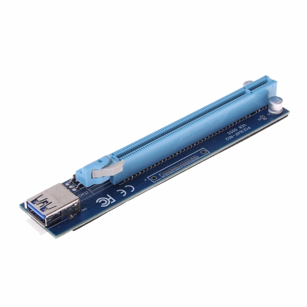PCIe PCI-E Express 1X To 16X Riser Card Mining Machine Enhanced Extender Riser Adapter Card With 30CM/60CM USB Cable BTC miner